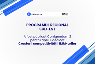 Programul Regional Sud-Est: A fost publicat Corrigendum 2 pentru apelul dedicat Creșterii competitivității IMM-urilor