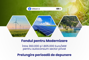 Fondul pentru Modernizare: A fost prelungit apelul pentru autoconsum sector privat