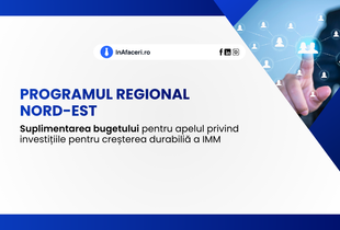 Programul Regional Nord-Est: Suplimentarea bugetului pentru apelul privind investițiile pentru creșterea durabiliă a IMM